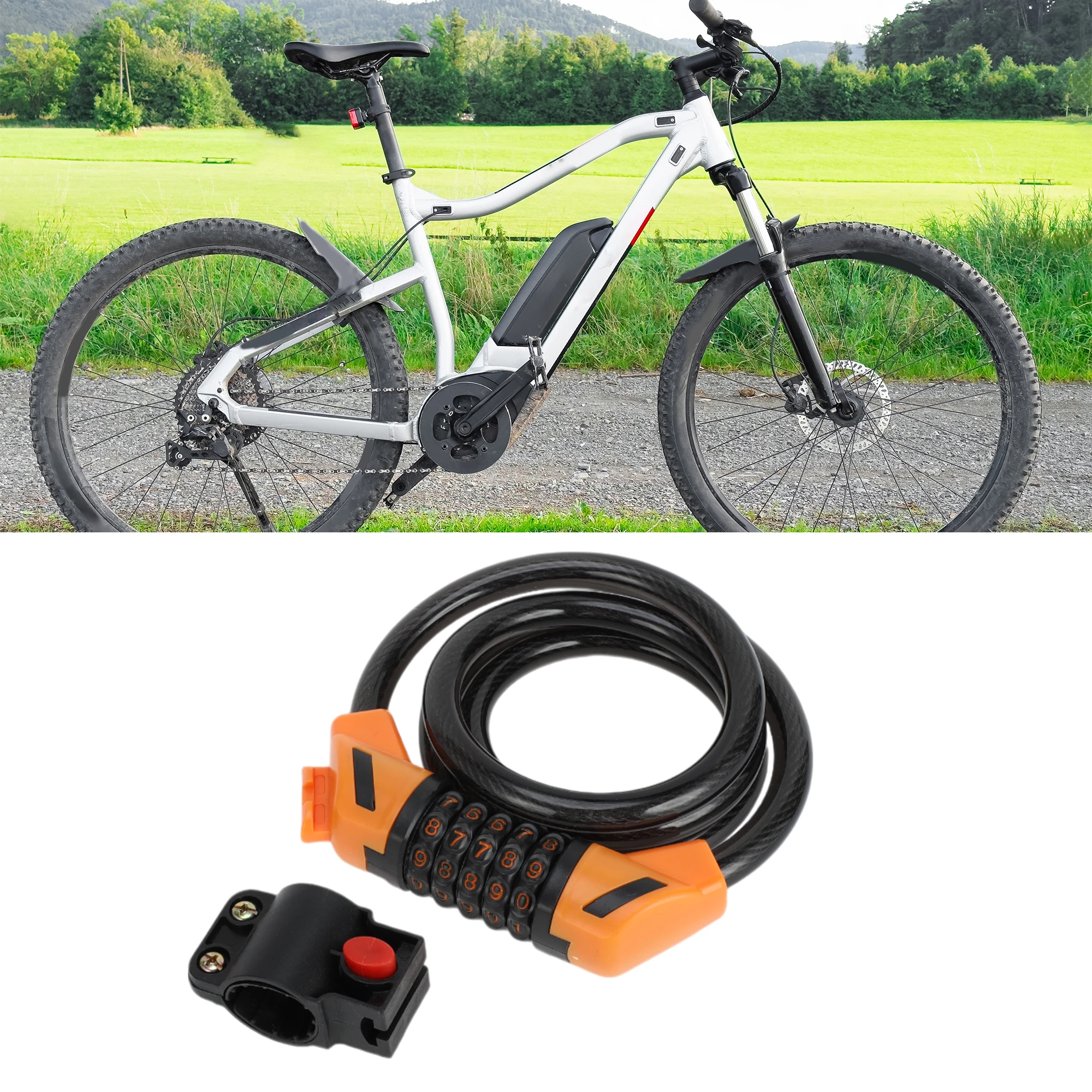 X Autohaux велосипедный замок, спираль, 120 см, 5 цифр, сбрасываемый велосипедный тросовый замок, черный, оранжевый, 1 комплект
X Autohaux велосипедный замок, спираль, 120 см, 5 цифр, сбрасываемый велосипедный тросовый замок, черный, оранжевый, 1 комплект