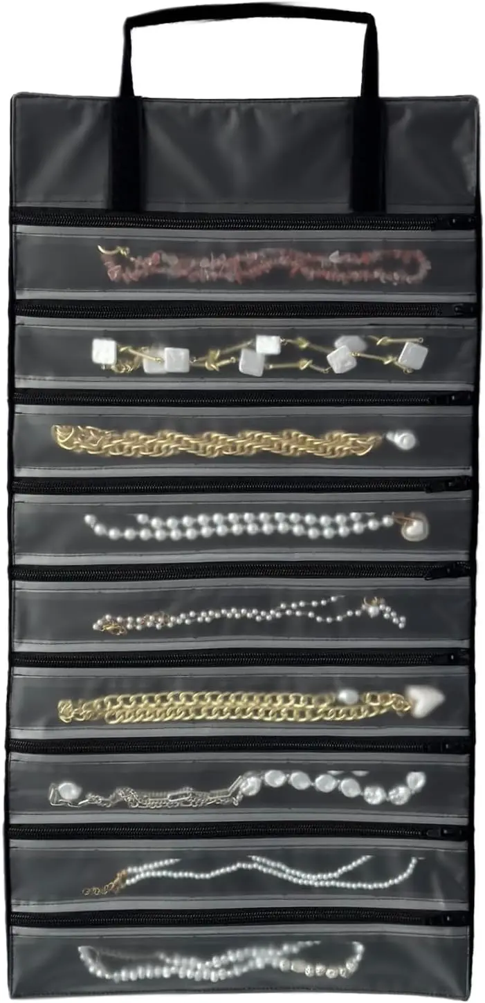 Velvet Jewelry Roll Organizer, 9/11 Grids – Travel Jewelry Case with Zippered Compartments for
Velvet Jewelry Roll Organizer, 9/11 Grids – Travel Jewelry Case with Zippered Compartments for
