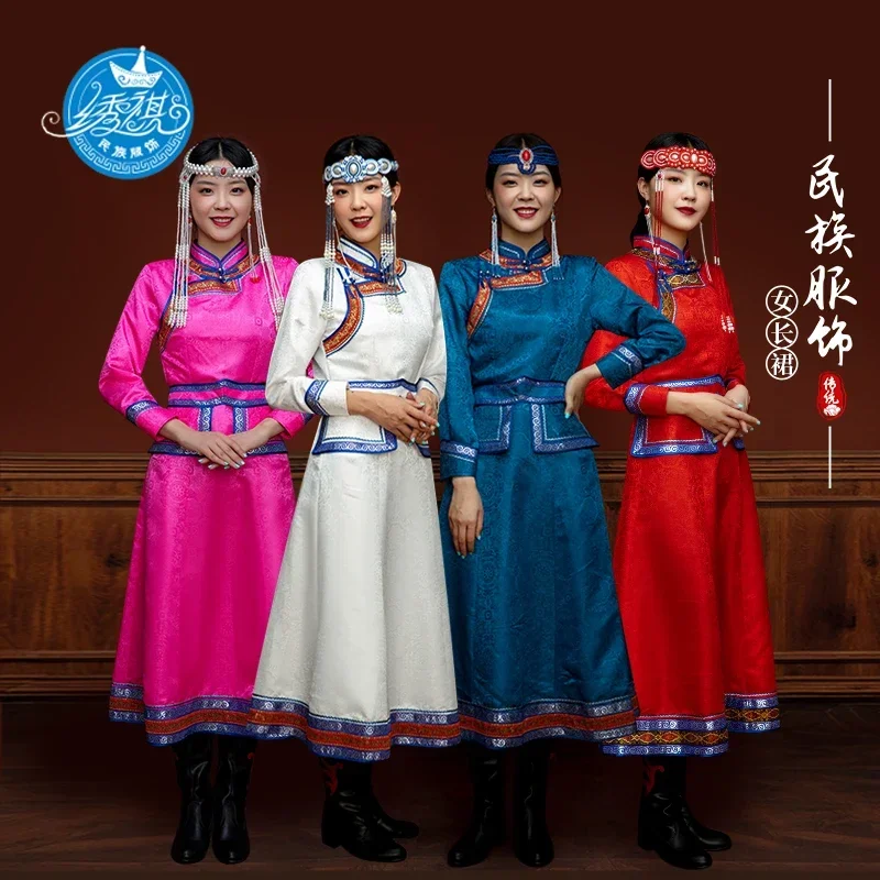 Mongolian Robe Life Dress Long Daily Adult White Dress Performance Dance Dress Women 1-piece Set
Mongolian Robe Life Dress Long Daily Adult White Dress Performance Dance Dress Women 1-piece Set