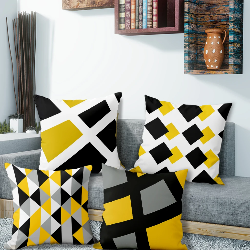 Geometric Yellow & Black Pillow CoversSuitable for sofa car bedroom decorative cushion cover pillow cover
Geometric Yellow & Black Pillow CoversSuitable for sofa car bedroom decorative cushion cover pillow cover