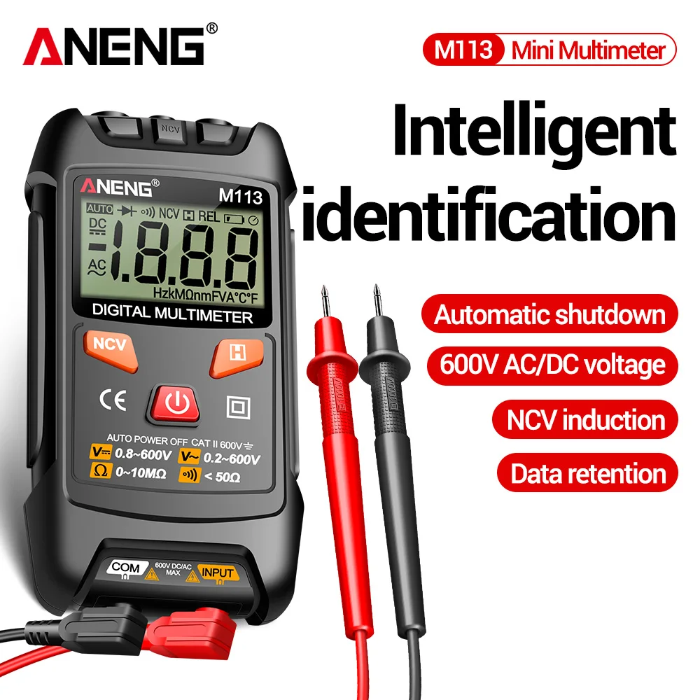 ANENG M113 Mini Digital Multimeter AC/DC Voltage Meter 1999 Counts Multimetro Ohm NCV Electricity Tools Measuring Instruments
ANENG M113 Mini Digital Multimeter AC/DC Voltage Meter 1999 Counts Multimetro Ohm NCV Electricity Tools Measuring Instruments