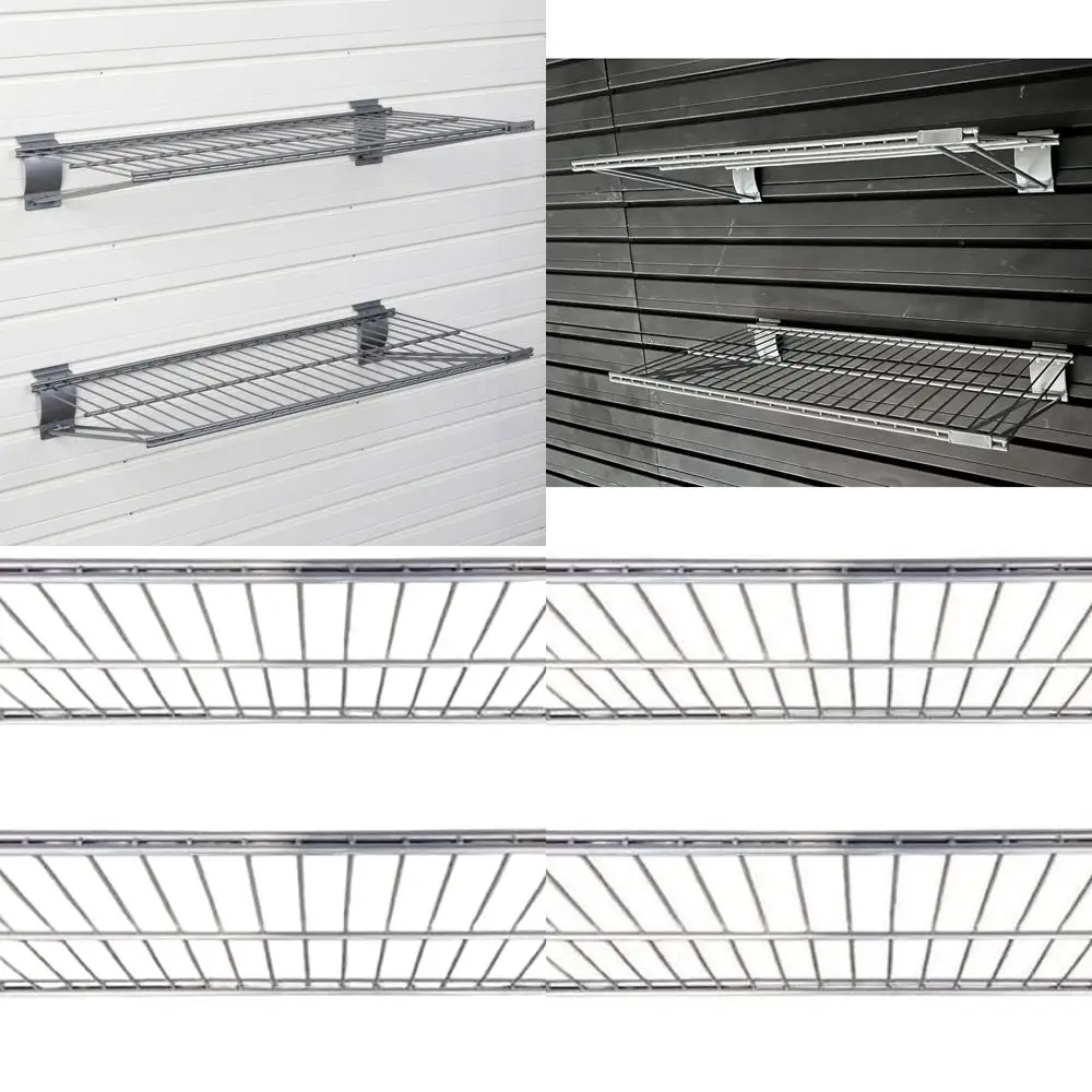 Усиленные регулируемые металлические полки для стеллажей (слатволов) - 24x12 для гаража и розничной торговли, набор из 2 штук, серебристые
Усиленные регулируемые металлические полки для стеллажей (слатволов) - 24x12 для гаража и розничной торговли, набор из 2 штук, серебристые