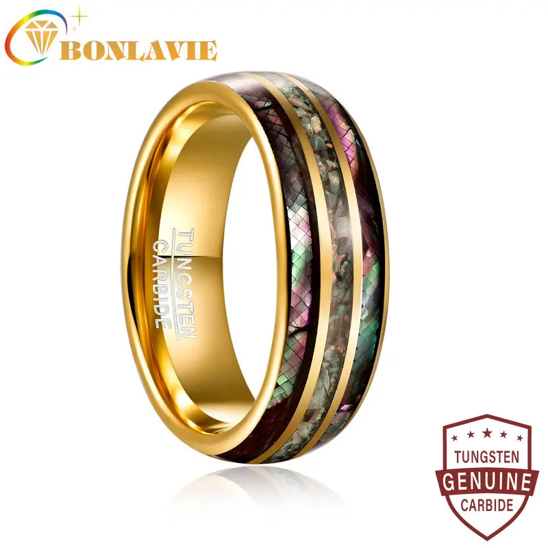 8mm Tungsten Carbide Steel Gold Dome purple shell paper Opal Wedding Fashion Jewelry Ring For Men Wholesale
8mm Tungsten Carbide Steel Gold Dome purple shell paper Opal Wedding Fashion Jewelry Ring For Men Wholesale