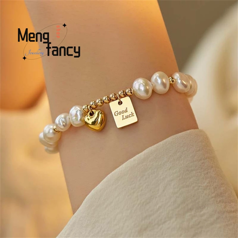 Popular Lucky Heart Baroque Natural Freshwater Pearl Bracelet For Girls, A Niche And High-End Beaded Accessory Fashion Jewelry
Popular Lucky Heart Baroque Natural Freshwater Pearl Bracelet For Girls, A Niche And High-End Beaded Accessory Fashion Jewelry