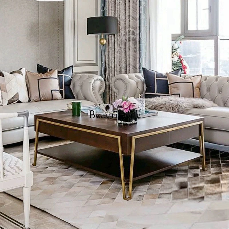 Italian light luxury high-end square coffee table home living room art minimalist low table
Italian light luxury high-end square coffee table home living room art minimalist low table