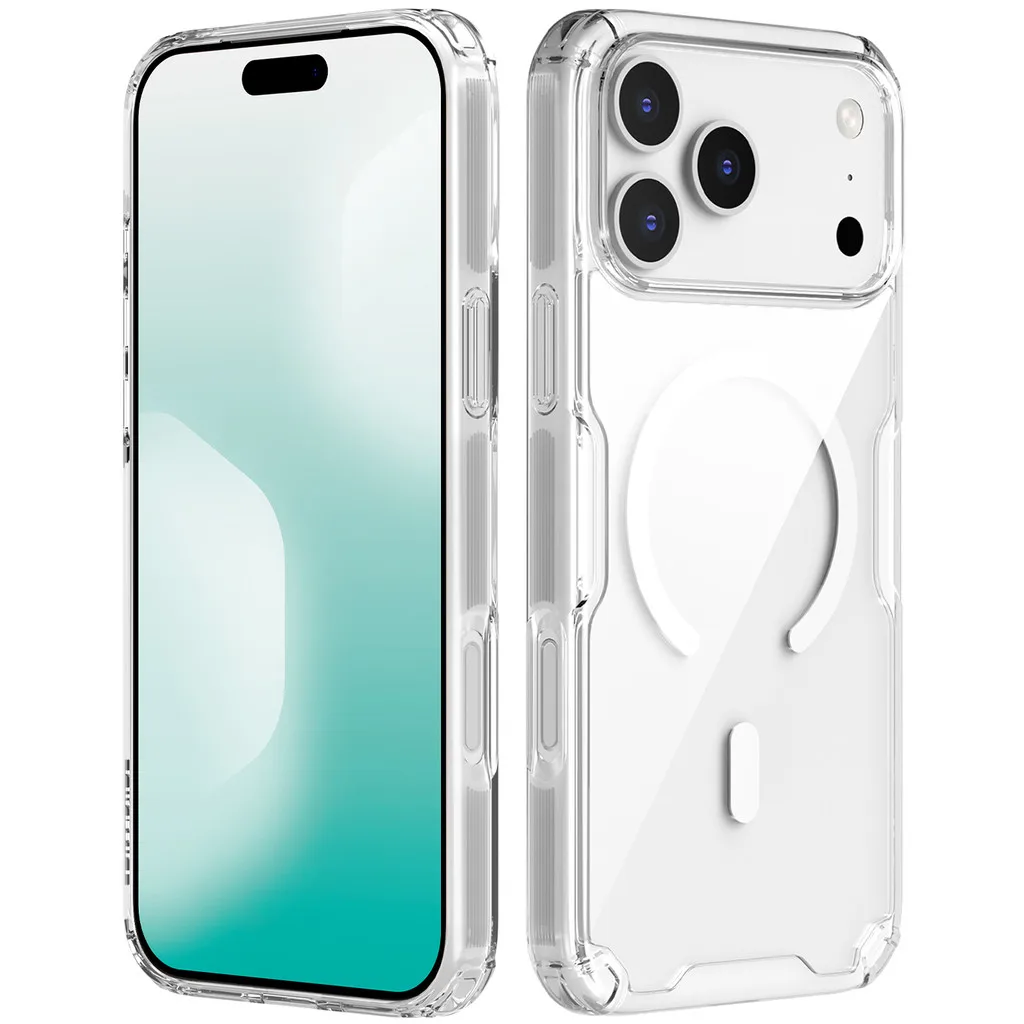 Магнитный чехол Nillkin для iPhone 17 Pro Max с жесткой задней панелью из ПК с мягкой крышкой по краям 
Магнитный чехол Nillkin для iPhone 17 Pro Max с жесткой задней панелью из ПК с мягкой крышкой по краям