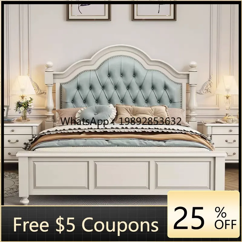 YFY American Style Solid Wood Bed 1.5m 1.8m Solid Wood Double Bed Top Layer Cowhide Cream White Soft Upholstery Full
YFY American Style Solid Wood Bed 1.5m 1.8m Solid Wood Double Bed Top Layer Cowhide Cream White Soft Upholstery Full