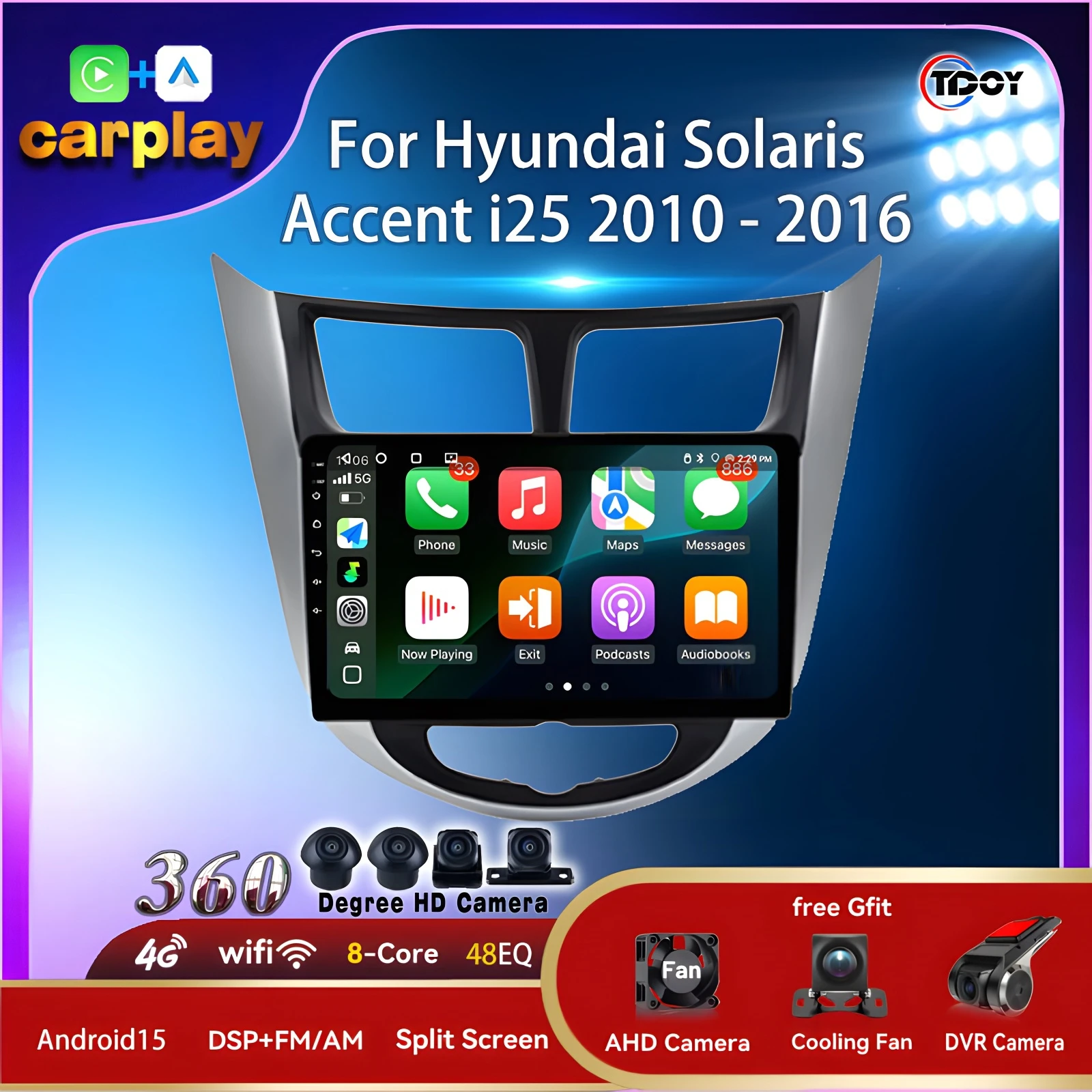 Autoradio For Hyundai Solaris 1 Accent i25 2010-2016 Carplay Android Auto Wireless Bluetooth 8Core 8 256G Video Stereo Subwoofer
Autoradio For Hyundai Solaris 1 Accent i25 2010-2016 Carplay Android Auto Wireless Bluetooth 8Core 8 256G Video Stereo Subwoofer