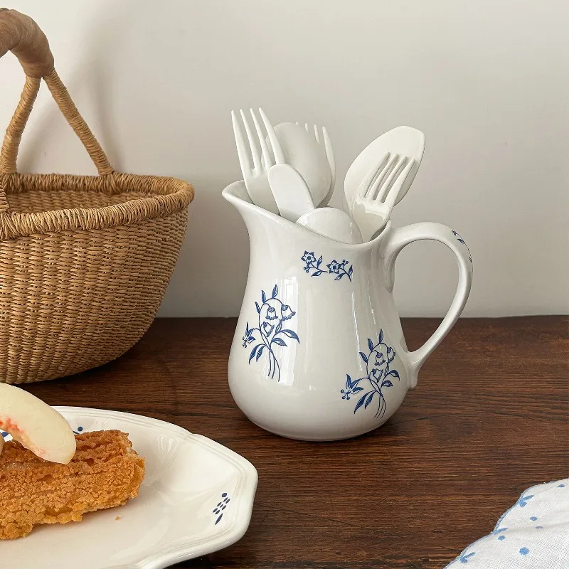 French Antique Ceramic Blue Print Vase, Kitchen Utensil Holder for Kitchen Countertop , Knife and Fork Storage Can and Kettle
French Antique Ceramic Blue Print Vase, Kitchen Utensil Holder for Kitchen Countertop , Knife and Fork Storage Can and Kettle