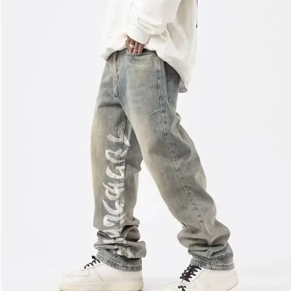Mens Y2k Casual Streetwear Jeans Fashion Letter Pattern Daily Simple Comfortable Versatile Wide Leg Pant Men's Clothing 2024 New
Mens Y2k Casual Streetwear Jeans Fashion Letter Pattern Daily Simple Comfortable Versatile Wide Leg Pant Men's Clothing 2024 New
