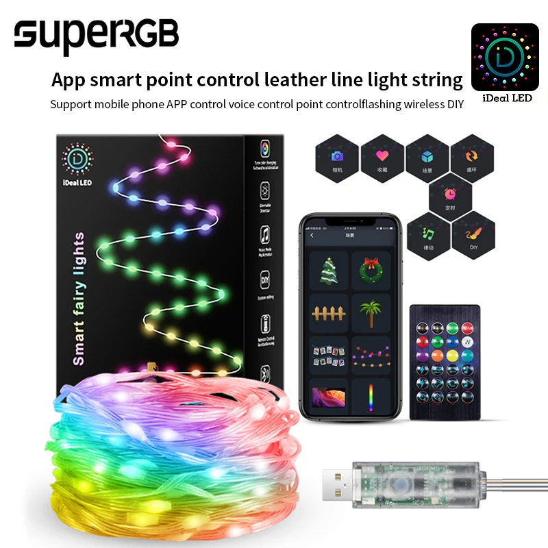 5M 10M 20M Fairy String Lights Dreamcolor USB LED RGB String Lights APP Smart Lights DIY Display Garland Wall Party Decoration
5M 10M 20M Fairy String Lights Dreamcolor USB LED RGB String Lights APP Smart Lights DIY Display Garland Wall Party Decoration
