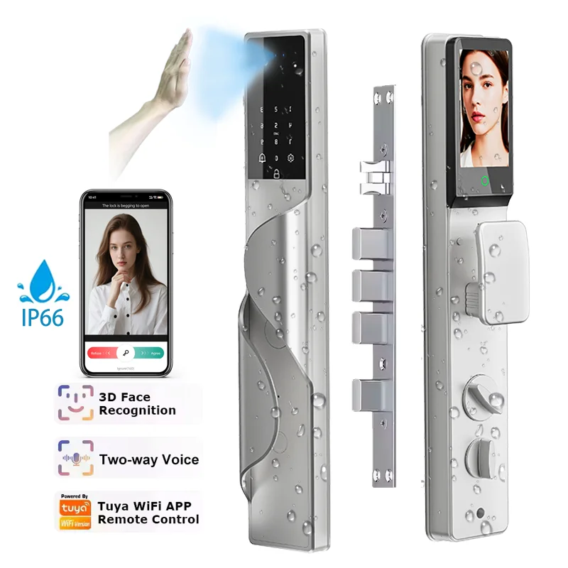 Smart Door Lock with WiFi Camera Doorbell Anti-Theft Aluminum Door Keypad Password & Facial Recognition Features Waterproof
Smart Door Lock with WiFi Camera Doorbell Anti-Theft Aluminum Door Keypad Password & Facial Recognition Features Waterproof
