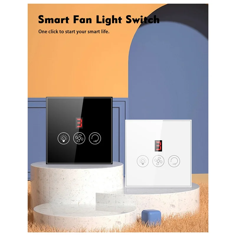 ABNO-Tuya Smart Switch Controller EU Plug Ceiling Fan Lamp Switch Remote APP Control Speed Works With Alexa Google Home
ABNO-Tuya Smart Switch Controller EU Plug Ceiling Fan Lamp Switch Remote APP Control Speed Works With Alexa Google Home