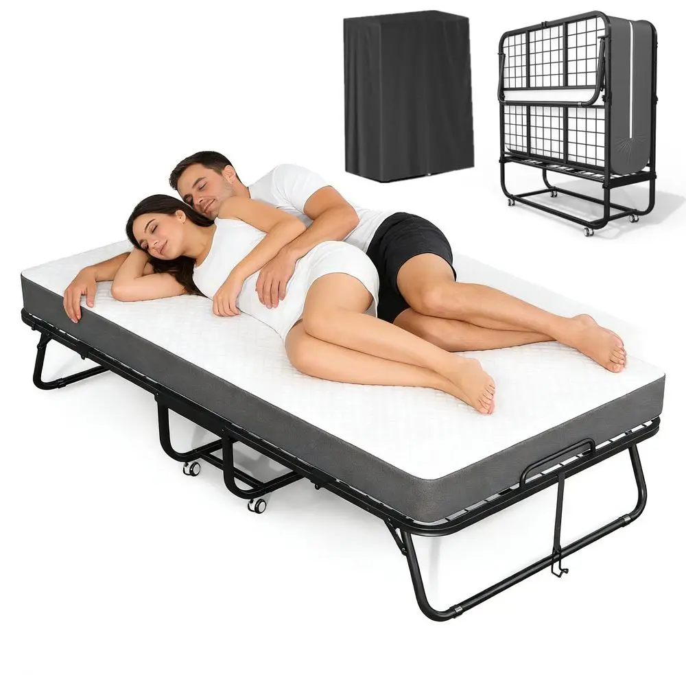 75 x 38 Folding Bed with Mattress, Portable Rollaway Twin Folded Beds, SpaceSaving Sturdy Metal Frame, Fold up Bed with 5 Memor
75 x 38 Folding Bed with Mattress, Portable Rollaway Twin Folded Beds, SpaceSaving Sturdy Metal Frame, Fold up Bed with 5 Memor