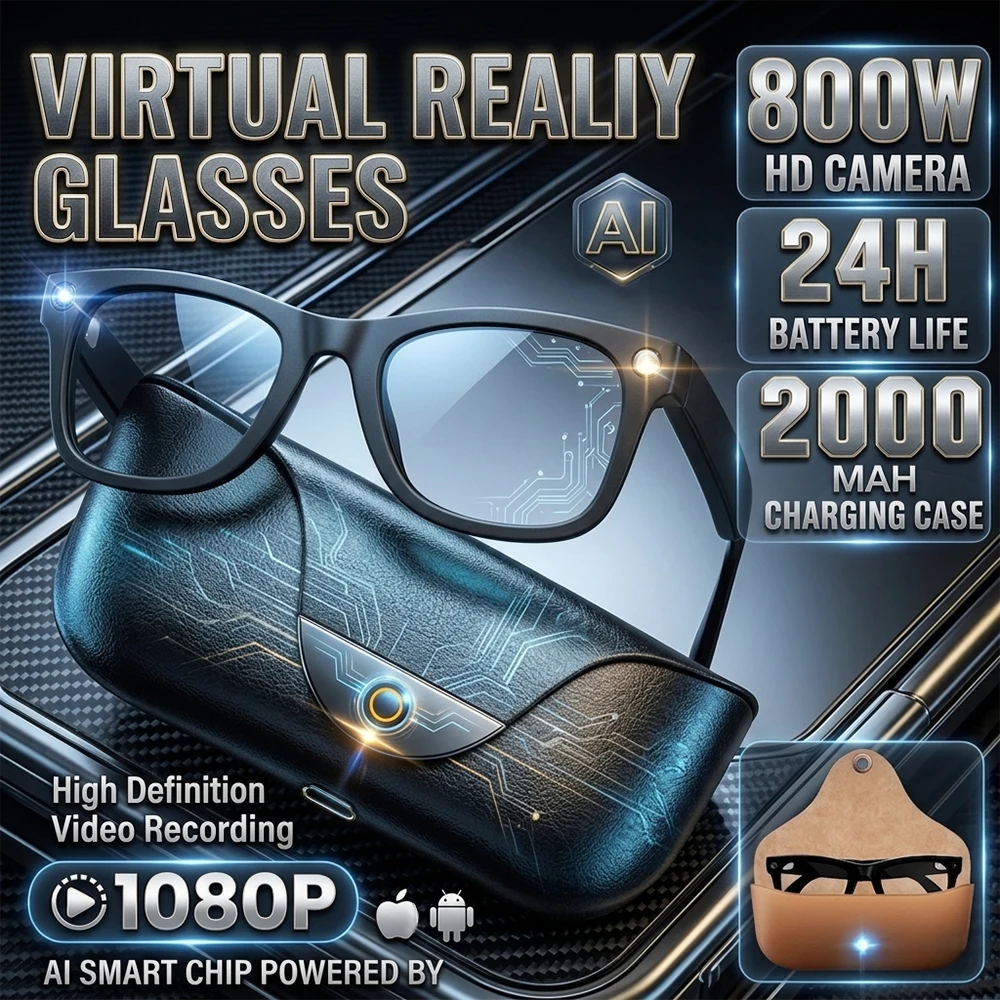 2026 Fashion Genuine Leather Smart Glasses 8MP HD Lens AI Voice Wake-up AI Translation 3D Music BT Call 2000Mah Charging Case
2026 Fashion Genuine Leather Smart Glasses 8MP HD Lens AI Voice Wake-up AI Translation 3D Music BT Call 2000Mah Charging Case