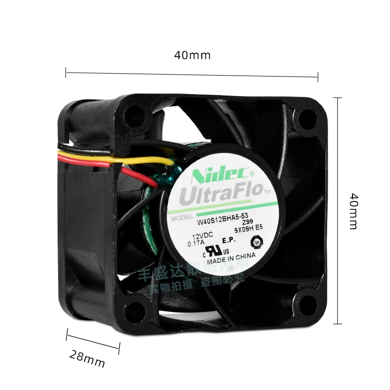 Nidec W40S12BHA5-53 DC 12 В 0,17 А 40x40x28 мм 3-проводной охлаждающий вентилятор для сервера
Nidec W40S12BHA5-53 DC 12 В 0,17 А 40x40x28 мм 3-проводной охлаждающий вентилятор для сервера