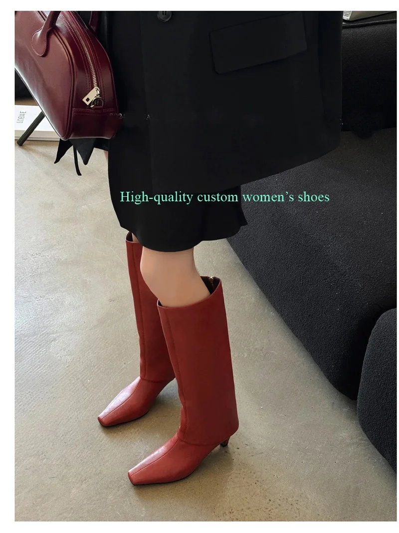 Small Square Head Unusual Heels Knee-High Boots Red Bean Paste Handmade Luxurious Trousers And boots Women's Luxury Boots
Small Square Head Unusual Heels Knee-High Boots Red Bean Paste Handmade Luxurious Trousers And boots Women's Luxury Boots