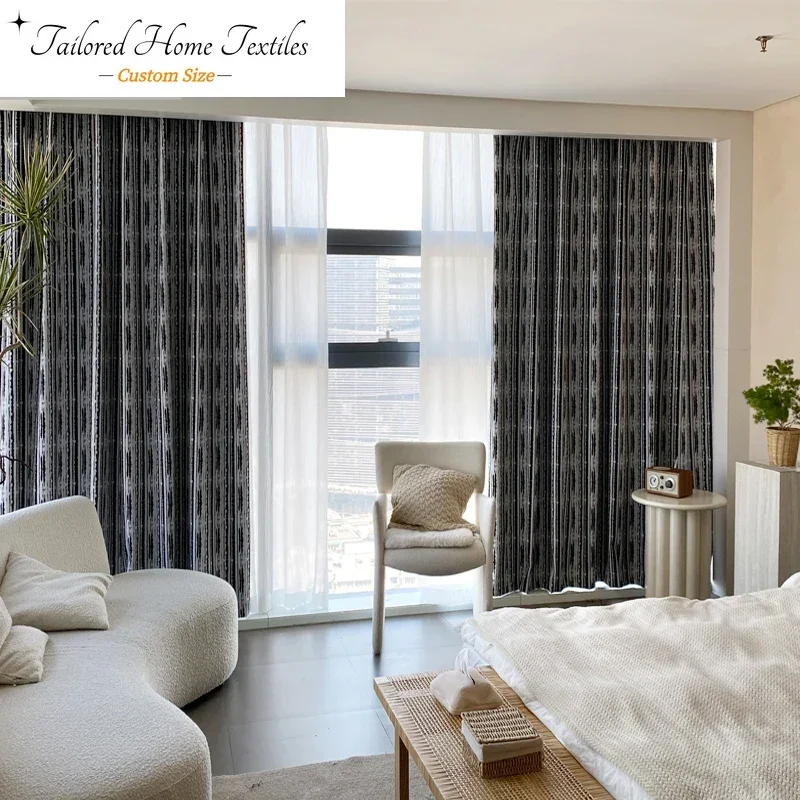 Custom Size Nordic Jacquard Chenille Black and White Curtains for Living Room Bedroom Thickened Blackout Curtains White Tulle
Custom Size Nordic Jacquard Chenille Black and White Curtains for Living Room Bedroom Thickened Blackout Curtains White Tulle