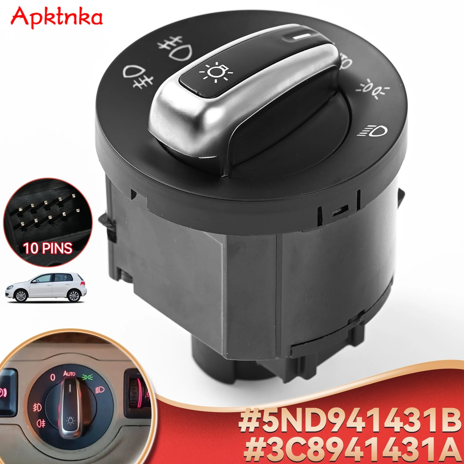 Chrome Headlight Switch Fog Light Knob Control For VW Golf MK5 + Estate 2003-2009 Tiguan Rabbit 5ND941431B 3C8941431A
Chrome Headlight Switch Fog Light Knob Control For VW Golf MK5 + Estate 2003-2009 Tiguan Rabbit 5ND941431B 3C8941431A