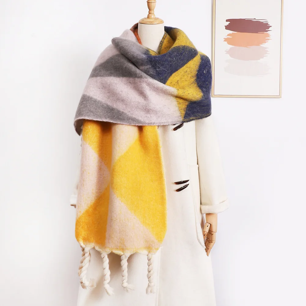 4Colors Geometric Rainbow Scarf Wholesale Shawl Reversible Mohair Blend Warm Hijab Neck Wrap Travel Hair Scarf Bandana For Women
4Colors Geometric Rainbow Scarf Wholesale Shawl Reversible Mohair Blend Warm Hijab Neck Wrap Travel Hair Scarf Bandana For Women