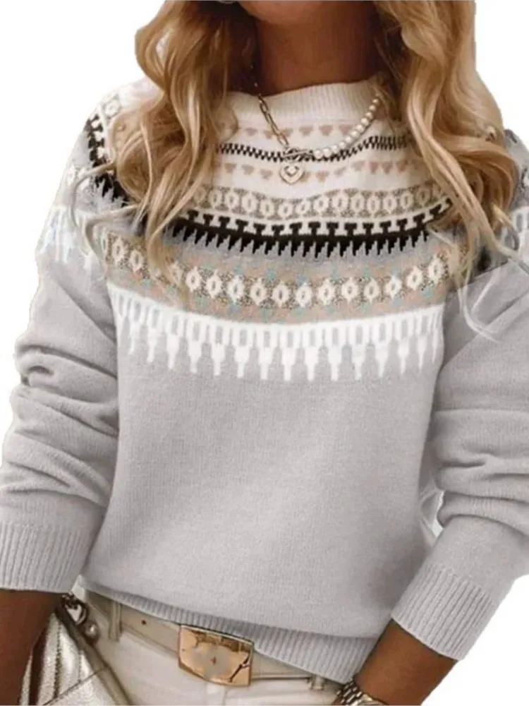 Casual Patchwork Print Sweater Top For Women Fashion Long Sleeve O Neck Pullovers Sweaters Tops Lady Holiday Womens Clothing New
Casual Patchwork Print Sweater Top For Women Fashion Long Sleeve O Neck Pullovers Sweaters Tops Lady Holiday Womens Clothing New