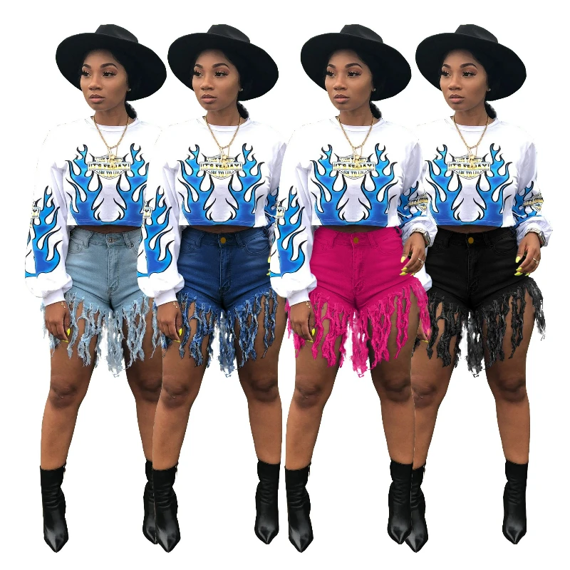 Women Short Pant Tassel Pants Jeans Slim Fit High Waist Pockets Denim Shorts Spliced Button Fly Streetwear Lady Solid Summer
Women Short Pant Tassel Pants Jeans Slim Fit High Waist Pockets Denim Shorts Spliced Button Fly Streetwear Lady Solid Summer