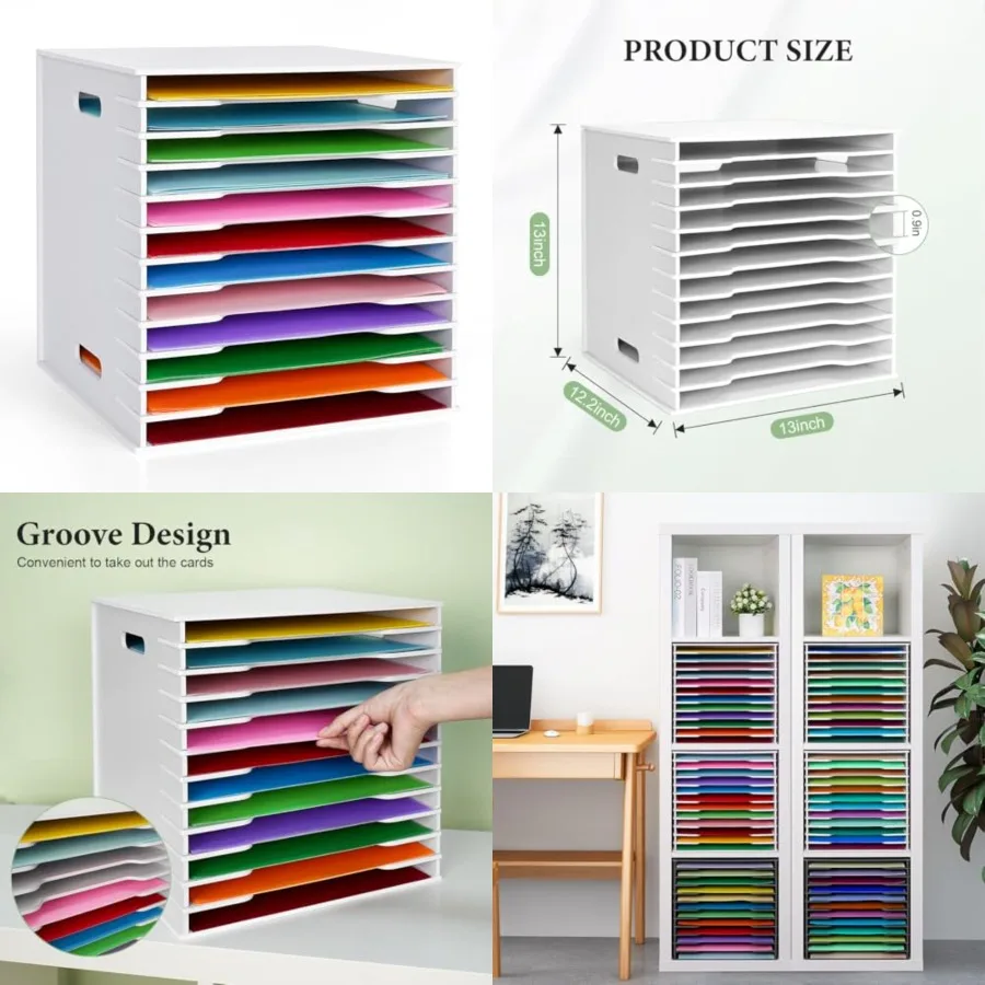 Scrapbook Paper Organizer for Sizes 12" x 12", File Sorter Storage, Document Holder, Desktop Scrapbook Paper Organizer Rack for
Scrapbook Paper Organizer for Sizes 12" x 12", File Sorter Storage, Document Holder, Desktop Scrapbook Paper Organizer Rack for
