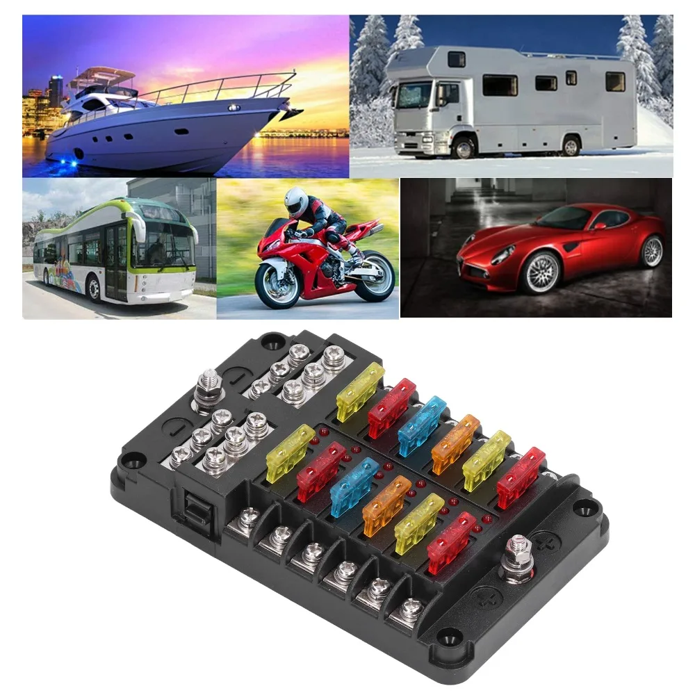 Универсальный 12-контактный держатель блока предохранителей, водонепроницаемая крышка, светодиодный индикатор, блок предохранителей, панель предохранителей, морская
Универсальный 12-контактный держатель блока предохранителей, водонепроницаемая крышка, светодиодный индикатор, блок предохранителей, панель предохранителей, морская