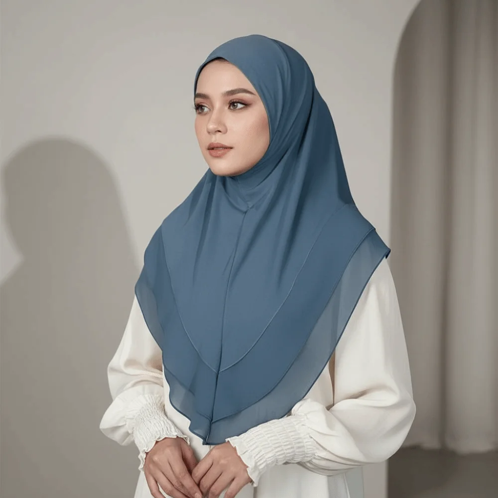 Non-Transparent Double Layer Chiffon Hijab Elegant Drape Breathable Mesh Instant Chin Cover Scarf Flowy Texture
Non-Transparent Double Layer Chiffon Hijab Elegant Drape Breathable Mesh Instant Chin Cover Scarf Flowy Texture