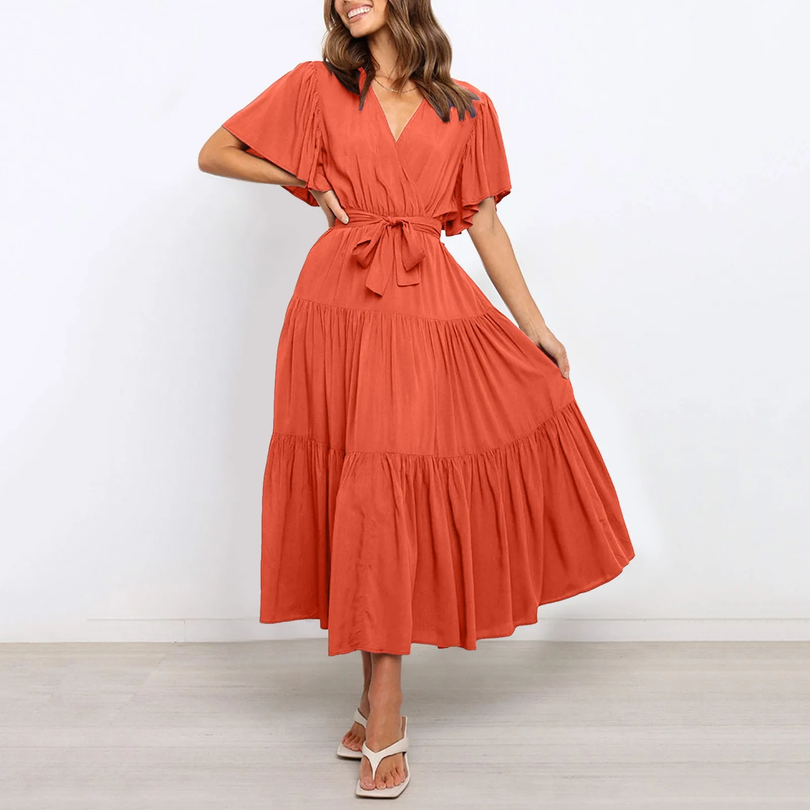 Sexy V Neck Short Sleeve Bohemian Maxi Woman Dress 2024 Summer Loose Cusual Vintage Long Dress For Women Robes
Sexy V Neck Short Sleeve Bohemian Maxi Woman Dress 2024 Summer Loose Cusual Vintage Long Dress For Women Robes