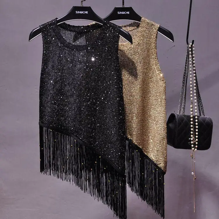 Within55kg Glossy Shiny Gold Sequin Women's Tank Top Sleeveless Glitter Party Club T shirt
Within55kg Glossy Shiny Gold Sequin Women's Tank Top Sleeveless Glitter Party Club T shirt