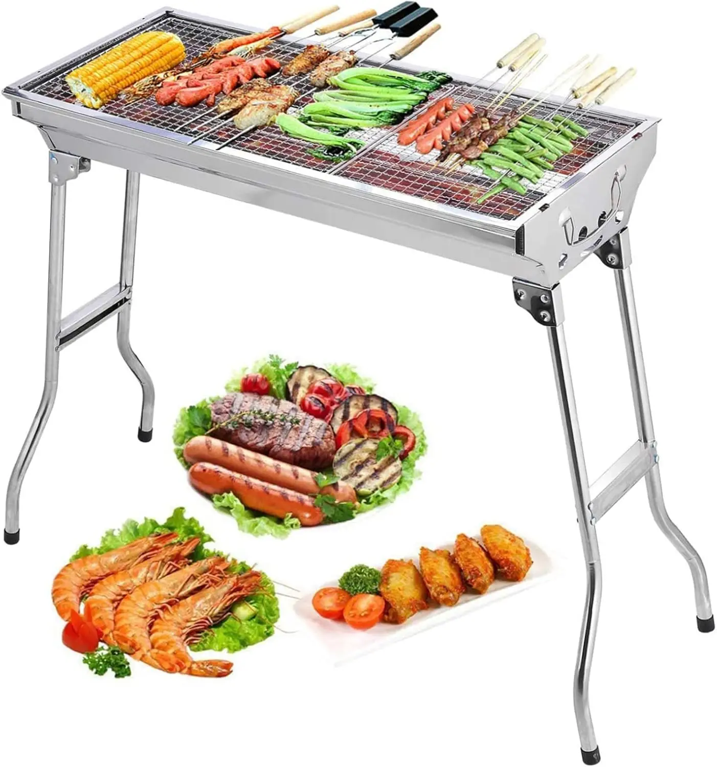 Barbecue Charcoal Grill Stainless Steel Folding Portable BBQ Tool Kits for Outdoor Cooking Camping Hiking Picnics Tailgating Backpacking or Any Outdoor Event (Large)
Barbecue Charcoal Grill Stainless Steel Folding Portable BBQ Tool Kits for Outdoor Cooking Camping Hiking Picnics Tailgating Backpacking or Any Outdoor Event (Large)