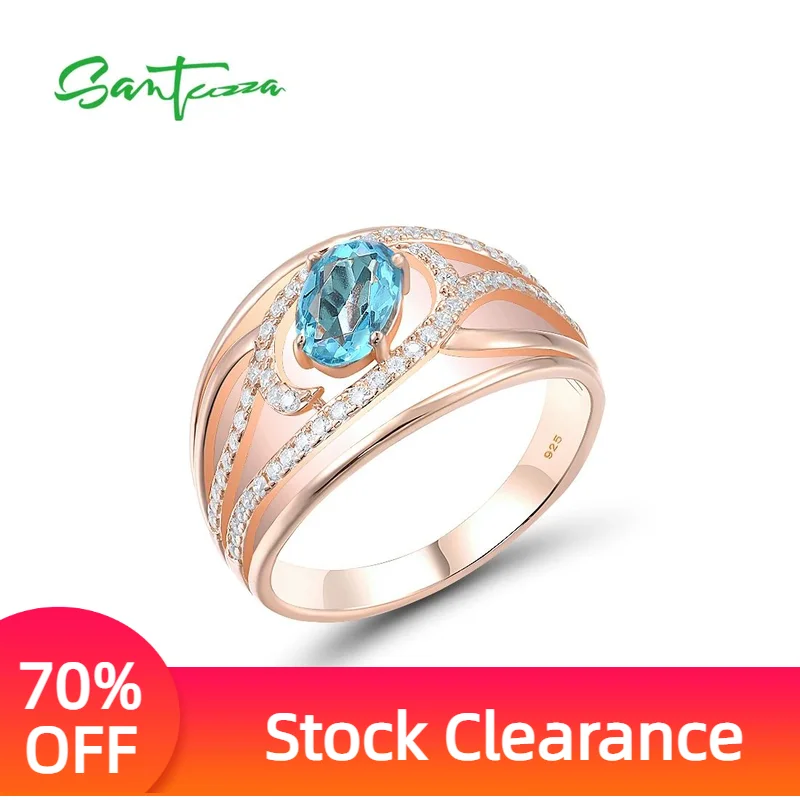 SANTUZZA Genuine 925 Sterling Silver Rings For Women Sparkling Blue Stone White Cubic Zirconia Luxury Wedding Gift Fine Jewelry
SANTUZZA Genuine 925 Sterling Silver Rings For Women Sparkling Blue Stone White Cubic Zirconia Luxury Wedding Gift Fine Jewelry
