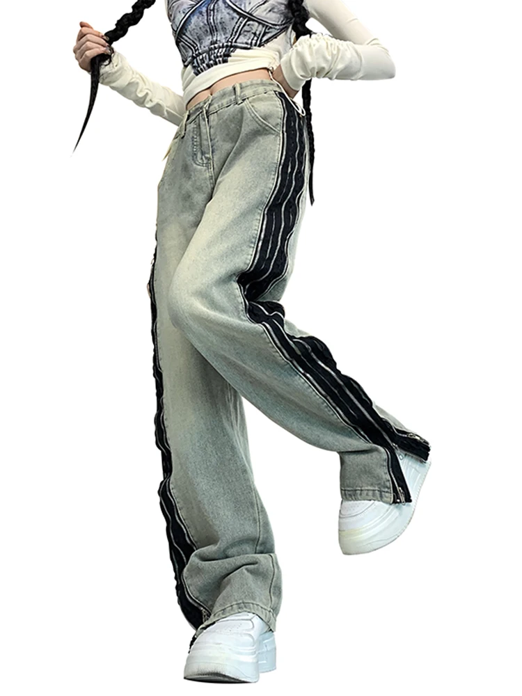 Harajuku Side Patch Zipper Baggy Jeans Women Y2K High Waisted Straight Wide Leg Denim Jeans Loose Casual Trousers Girls Gothic
Harajuku Side Patch Zipper Baggy Jeans Women Y2K High Waisted Straight Wide Leg Denim Jeans Loose Casual Trousers Girls Gothic