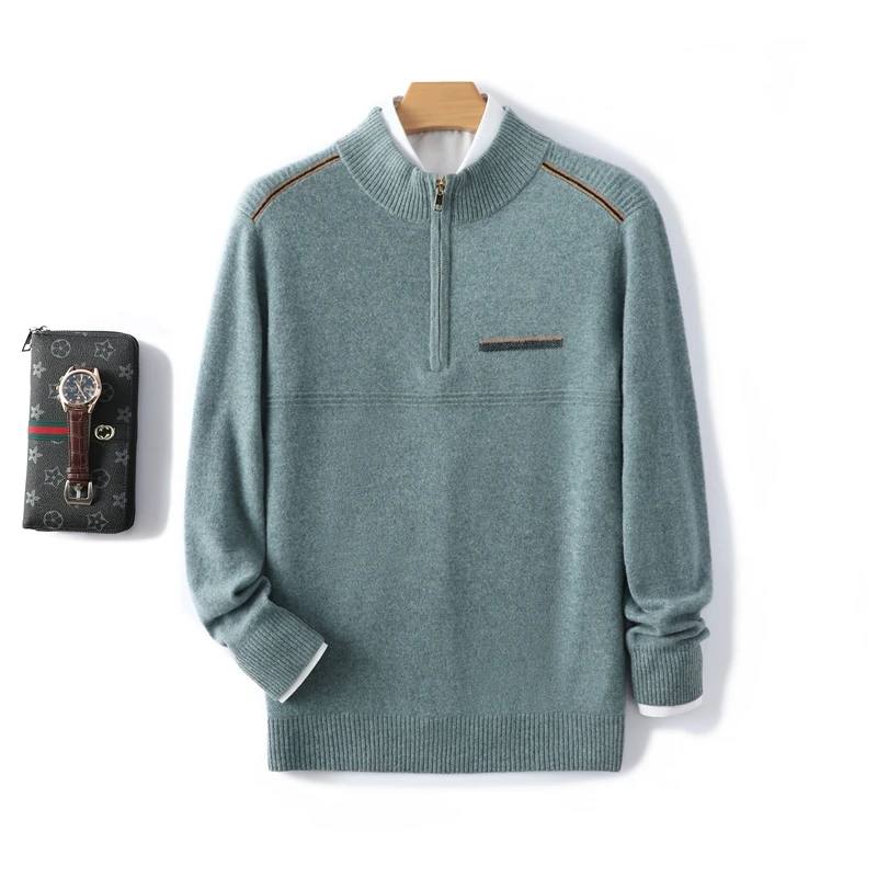Fall/Winter 2024 New Sweater Men's 100% Pure Wool Thick Semi-high Neck Zipper Loose Leisure Knitted Cashmere Sweater
Fall/Winter 2024 New Sweater Men's 100% Pure Wool Thick Semi-high Neck Zipper Loose Leisure Knitted Cashmere Sweater