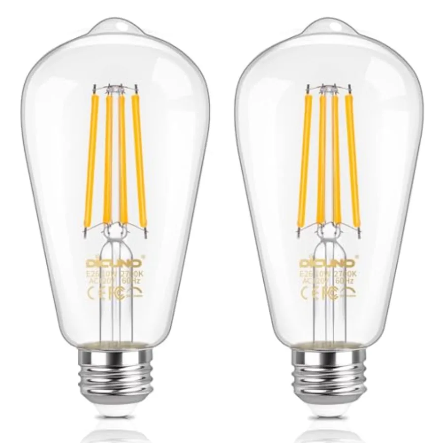 Dimmable Edison Bulbs 100W Equivalent, LED Edison Bulb, Warm White 700K, 10W, 100LM, Vintage ST4 Filament Light for Bathroom, K
Dimmable Edison Bulbs 100W Equivalent, LED Edison Bulb, Warm White 700K, 10W, 100LM, Vintage ST4 Filament Light for Bathroom, K
