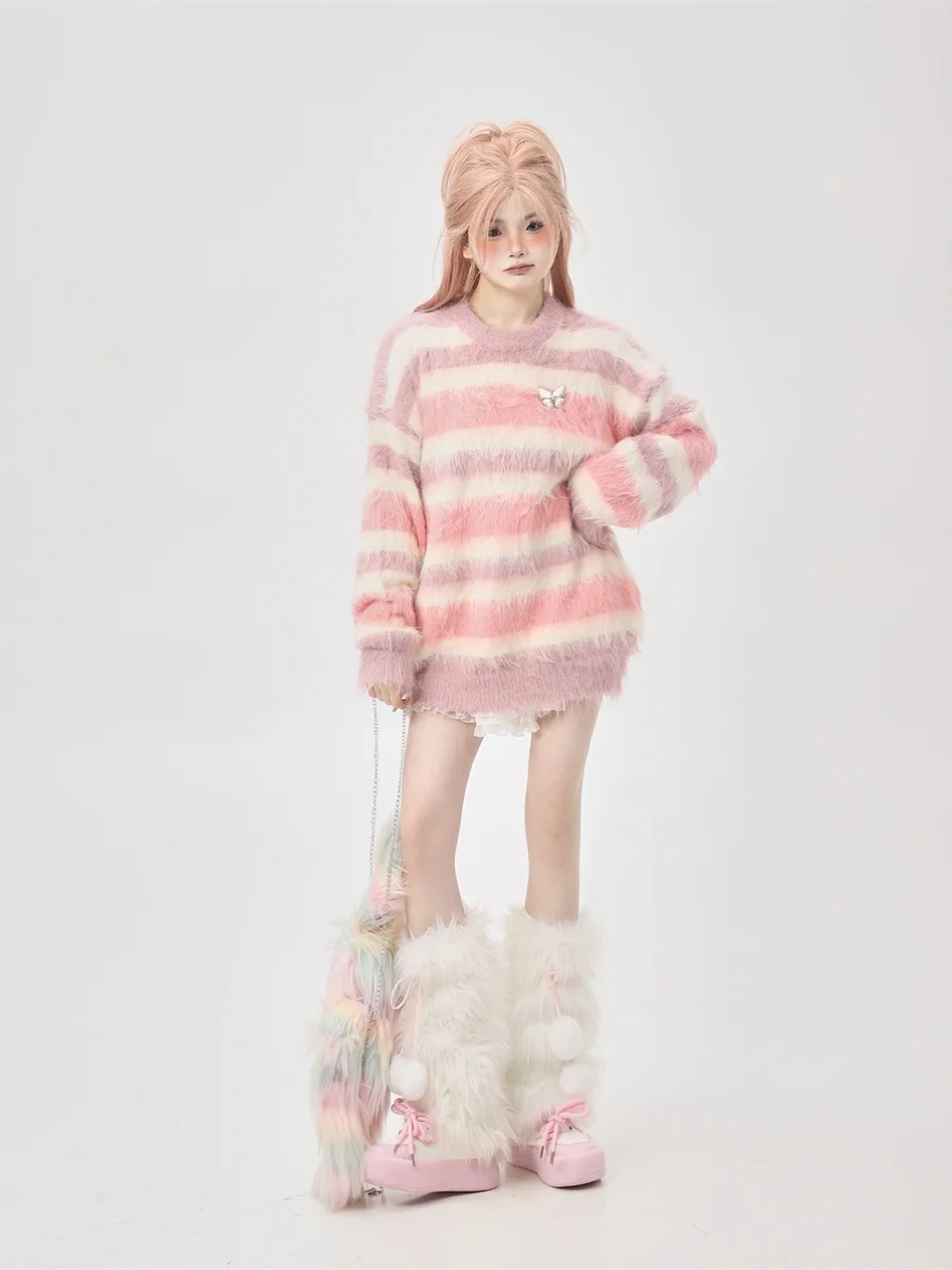 Unique Women's round Ne Knitted Sweater Spring Autumn Lazy Sle High End Feel Super Cute Striped Camere Top Small Size
Unique Women's round Ne Knitted Sweater Spring Autumn Lazy Sle High End Feel Super Cute Striped Camere Top Small Size