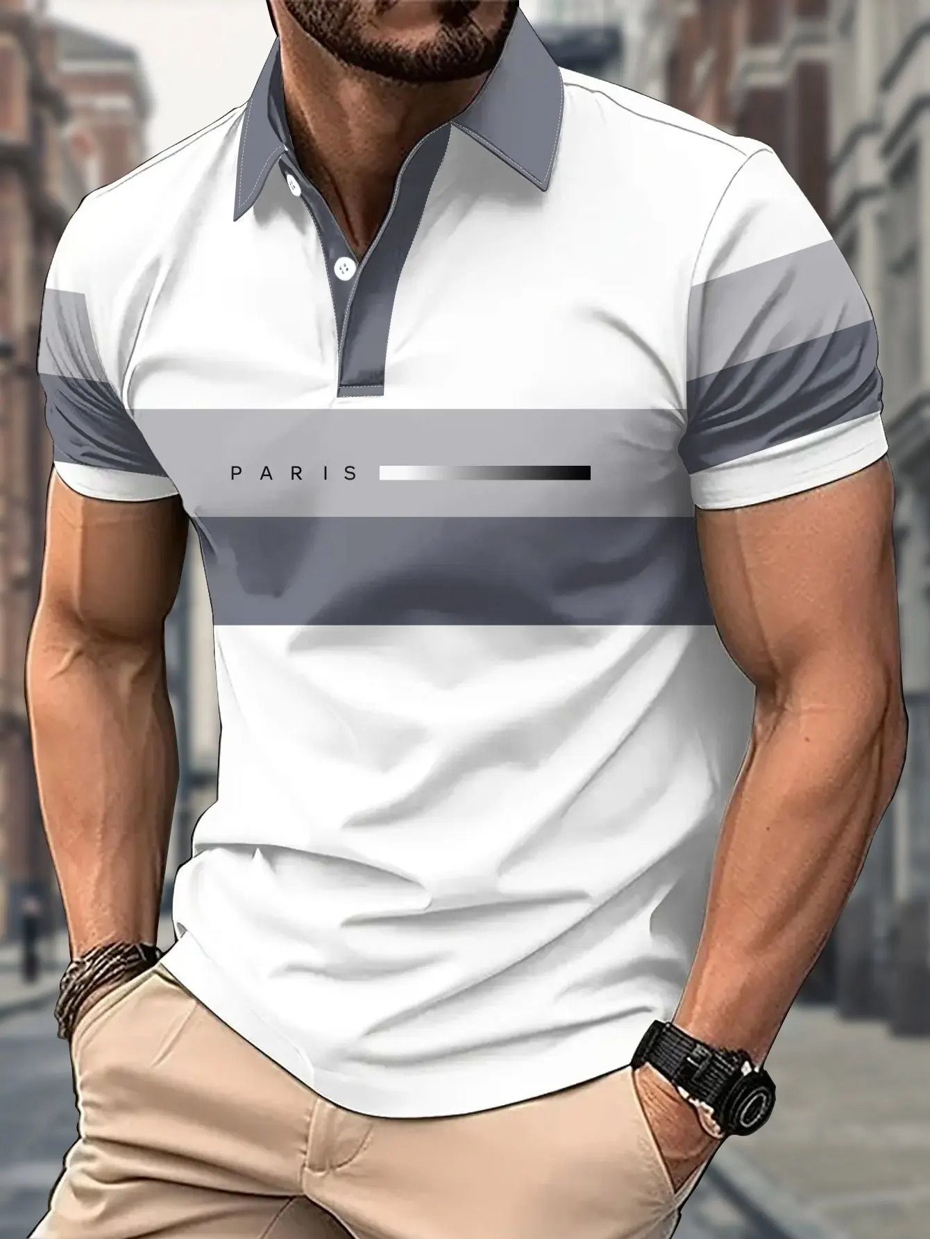 The 2025 summer new men's short-sleeved POLO shirt is casual fashionable and comfortable with 3D letter pattern printing
The 2025 summer new men's short-sleeved POLO shirt is casual fashionable and comfortable with 3D letter pattern printing
