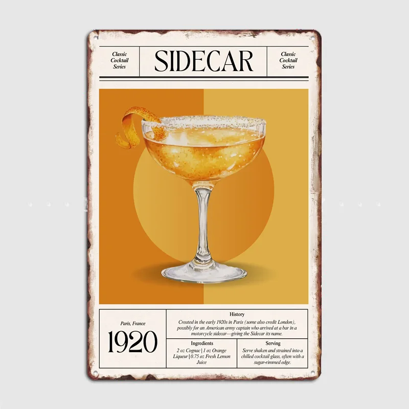 Vintage Sidecar Cocktail Metal Sign Pub Club Vintage Custom Bar Bedroom Home Wall Decor Poster Room Decoration
Vintage Sidecar Cocktail Metal Sign Pub Club Vintage Custom Bar Bedroom Home Wall Decor Poster Room Decoration