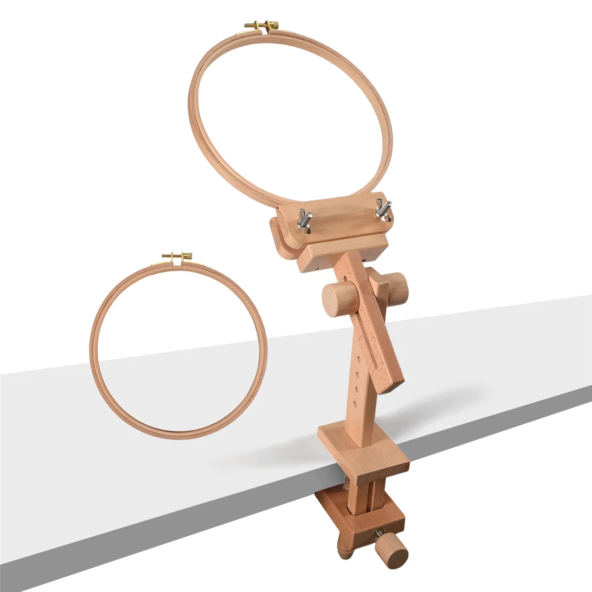 Embroidery HoopWooden Embroidery Hoop Holder 360 Degree Rotation Adjustable Desktop Stand Rack,with Embroidery Hoop
Embroidery HoopWooden Embroidery Hoop Holder 360 Degree Rotation Adjustable Desktop Stand Rack,with Embroidery Hoop
