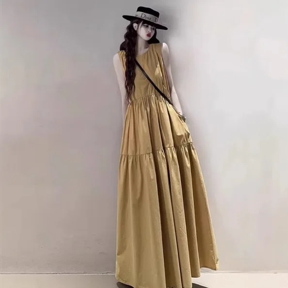 New Women's Midi Dress Korean Style Loose Plus Size Elegant Slimming Casual Long Skirt Cotton Round Neck Vest Dress
New Women's Midi Dress Korean Style Loose Plus Size Elegant Slimming Casual Long Skirt Cotton Round Neck Vest Dress