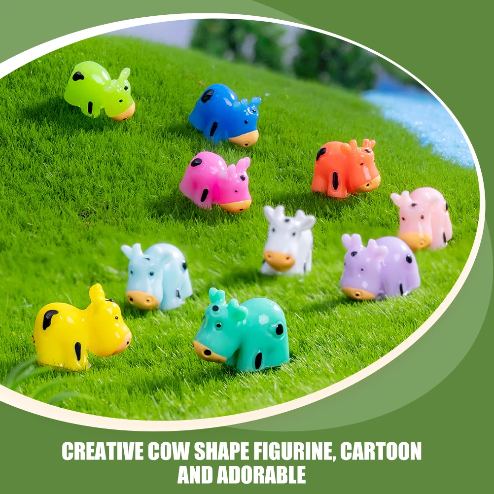 10 Pcs Miniature Cow Figurines Colorful Resin Crafts Cartoon Statues Small Cow Decor Lawn Garden Adornment Desktop Tabletop
10 Pcs Miniature Cow Figurines Colorful Resin Crafts Cartoon Statues Small Cow Decor Lawn Garden Adornment Desktop Tabletop