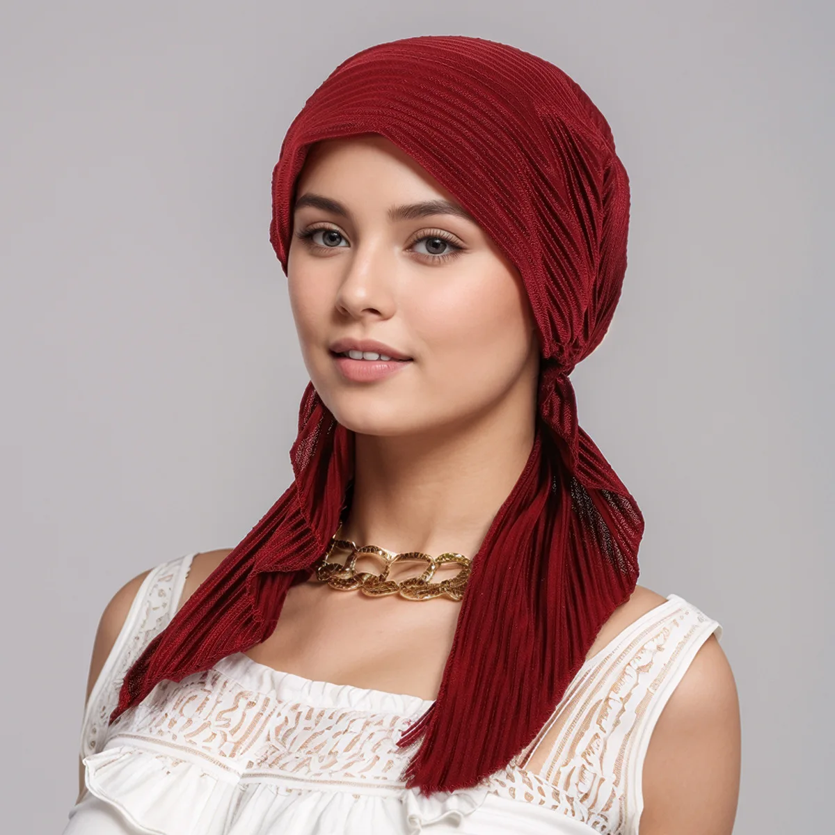 Women Pleated Headscarf Long Tail Hat Pre-Tied Turban Muslim Hijab Cap Head Wrap Scarf Bonnet Bandanas Headband Turbante Mujer
Women Pleated Headscarf Long Tail Hat Pre-Tied Turban Muslim Hijab Cap Head Wrap Scarf Bonnet Bandanas Headband Turbante Mujer
