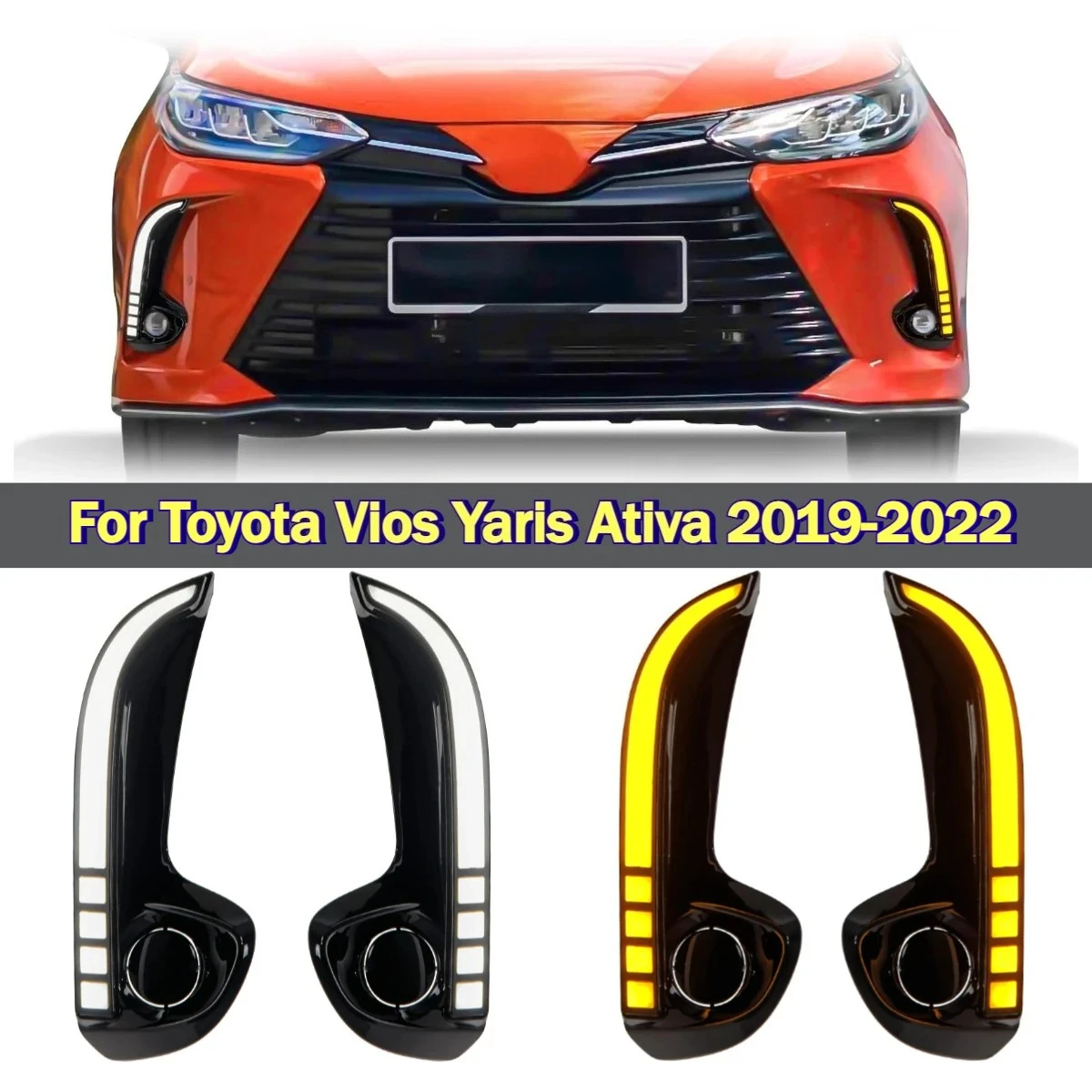 Car Led Daytime Running Light Dymanic Turn Signal Front Fog Light Modificatin 12V Daylight For Toyota Vios Yaris Ativa 2019-2022
Car Led Daytime Running Light Dymanic Turn Signal Front Fog Light Modificatin 12V Daylight For Toyota Vios Yaris Ativa 2019-2022