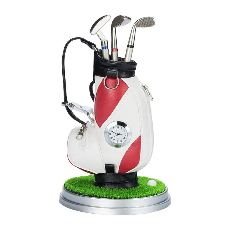 Creative Golf Cart Trolley Bag Pen Holder With Clock Desktop Golf Bag Pen Holder With 3 Pieces Golf Pens Desk Decoration Gifts
Creative Golf Cart Trolley Bag Pen Holder With Clock Desktop Golf Bag Pen Holder With 3 Pieces Golf Pens Desk Decoration Gifts