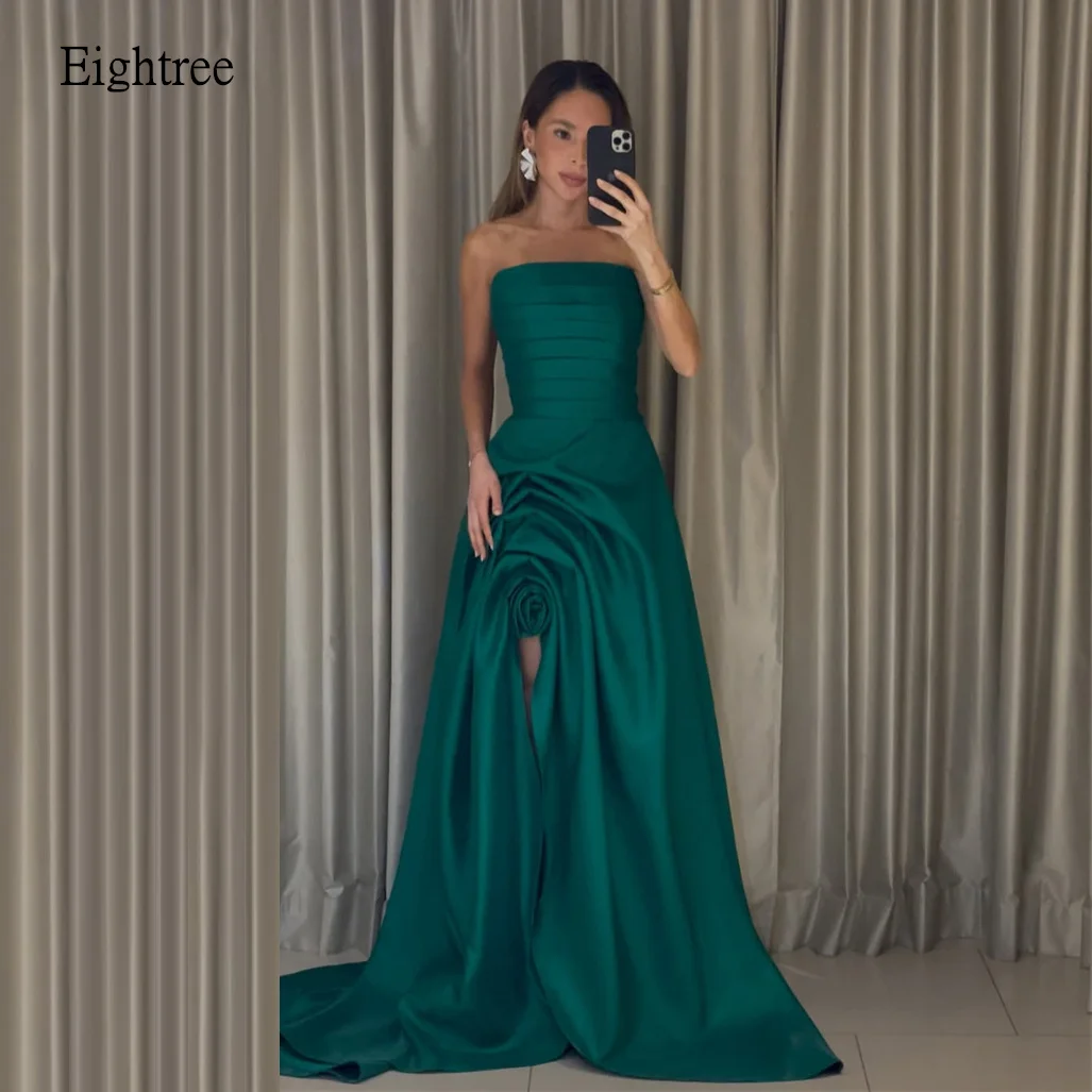 Eightree Modern Green Strapless A Line Formal Prom Gowns Floral Pleated Evening Dress Floor Length Party Dresses Customized
Eightree Modern Green Strapless A Line Formal Prom Gowns Floral Pleated Evening Dress Floor Length Party Dresses Customized