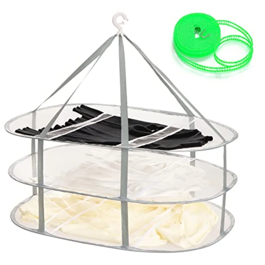 3-Tier Folding Mesh Clothes Hanging Dryer, Sweater Drying Rack, Large Laundry Drying Rack, Lay fold Flat Dry Hanger, Mesh Cloth
3-Tier Folding Mesh Clothes Hanging Dryer, Sweater Drying Rack, Large Laundry Drying Rack, Lay fold Flat Dry Hanger, Mesh Cloth