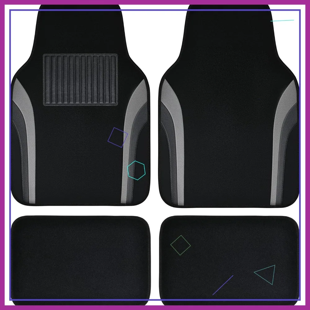 Waterproof Sporty Car Floor Mats, Universal Fit for Sedans SUVs Trucks, Set of 4 (Black/Gray)
Waterproof Sporty Car Floor Mats, Universal Fit for Sedans SUVs Trucks, Set of 4 (Black/Gray)