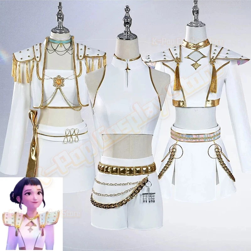 KPop Rumi Mira Zoey White Singing Suit Women Girls Halloween Party Role Playing Outfit Cosplay Costume Wig for Adult Children
KPop Rumi Mira Zoey White Singing Suit Women Girls Halloween Party Role Playing Outfit Cosplay Costume Wig for Adult Children