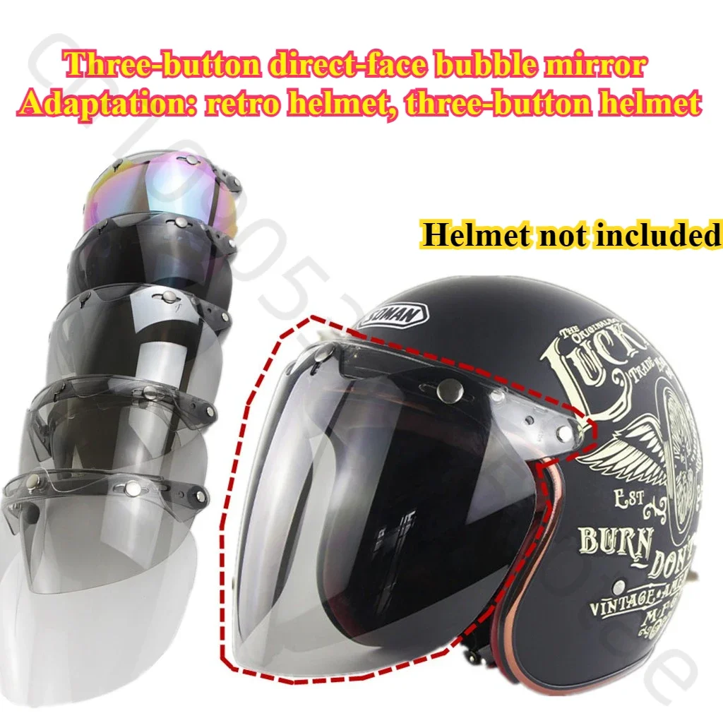 Motorcycle Helmet Half Helmet Three-button Windproof Lenses Retro Helmet Face Bubble Lenses 헬멧썬바이저 Visor
Motorcycle Helmet Half Helmet Three-button Windproof Lenses Retro Helmet Face Bubble Lenses 헬멧썬바이저 Visor